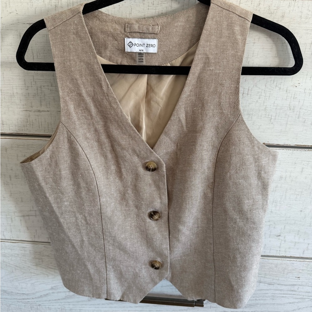 Point Zero Tan Textured Vest